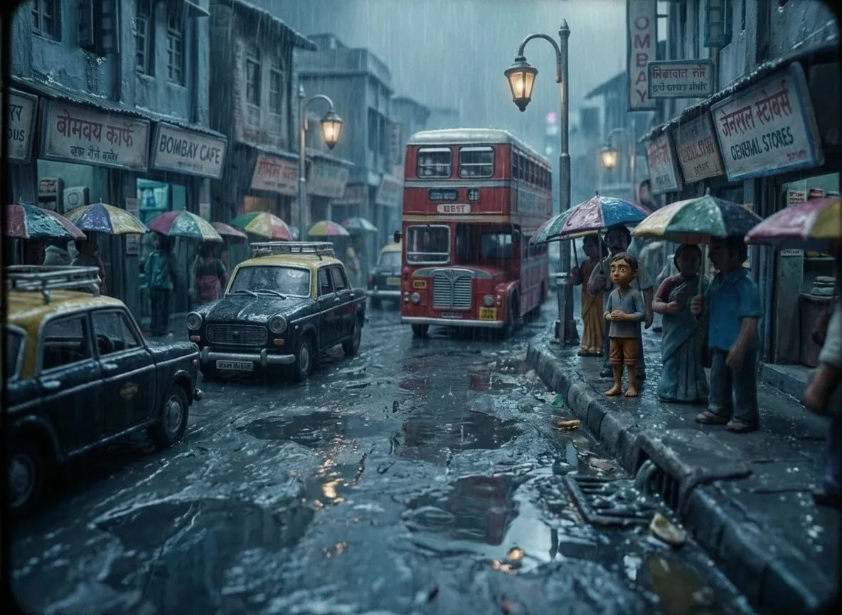 Bombay, mid-1980s, in the monsoon.