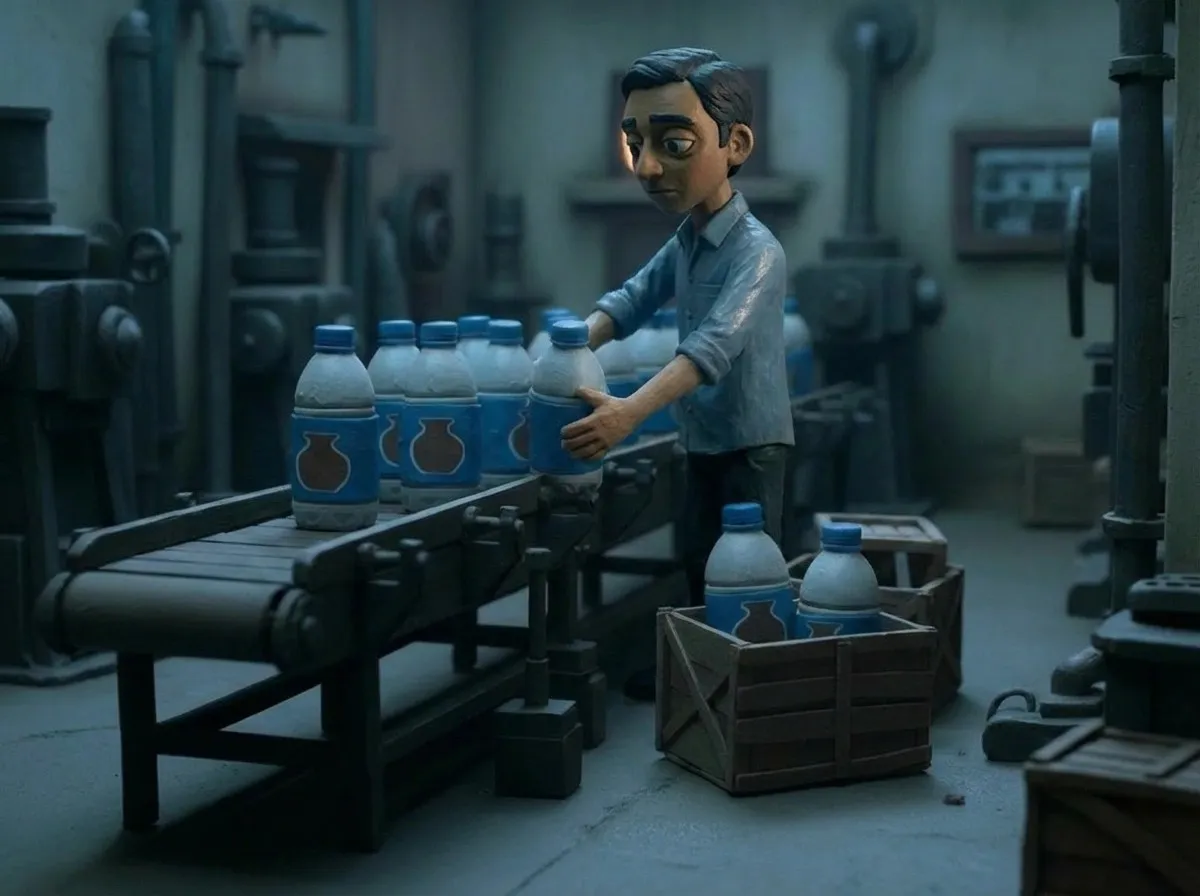 His bottles, with a clay pot on the label.