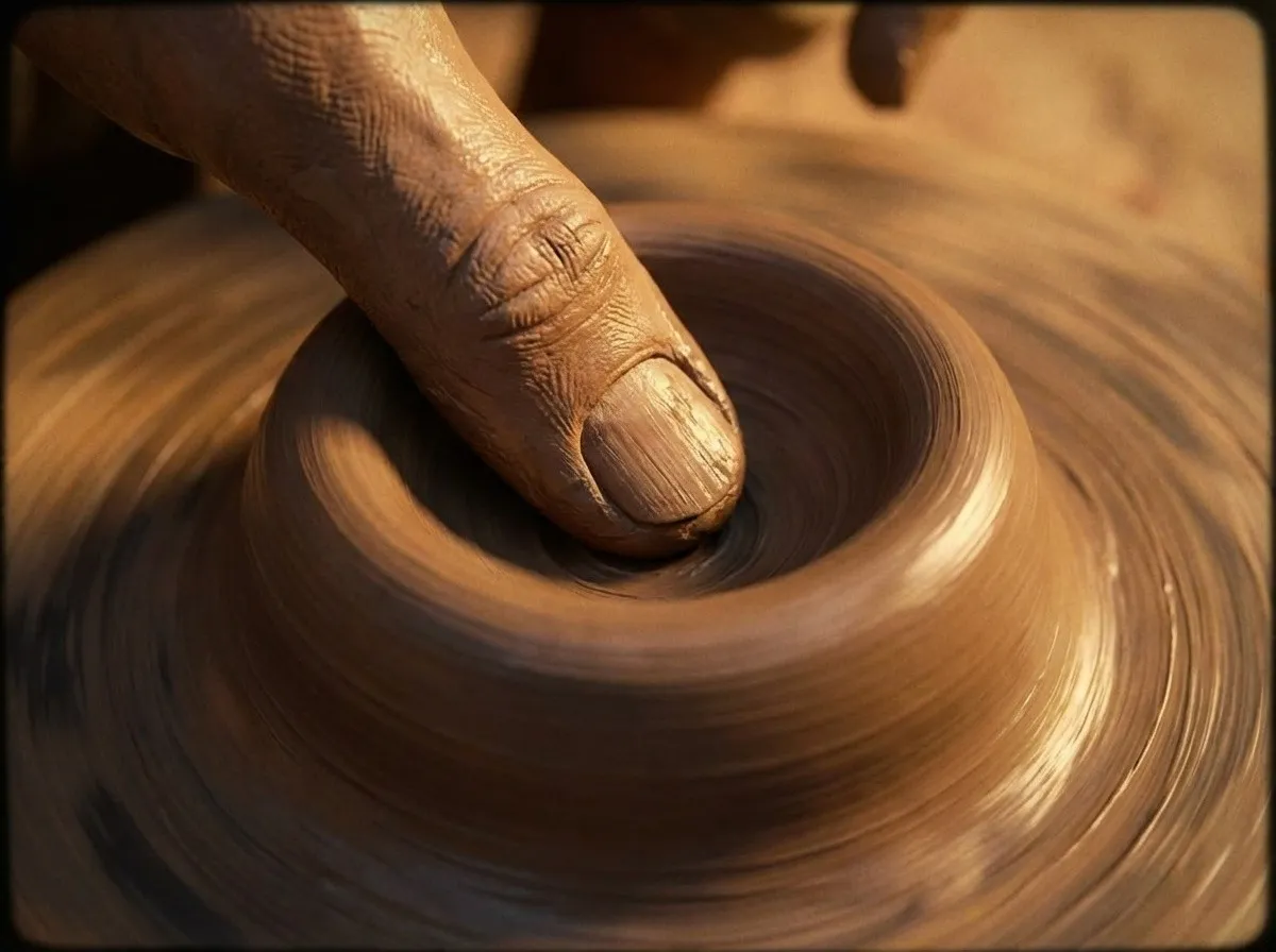 The potter's wheel: the spiral that carries the whole story.