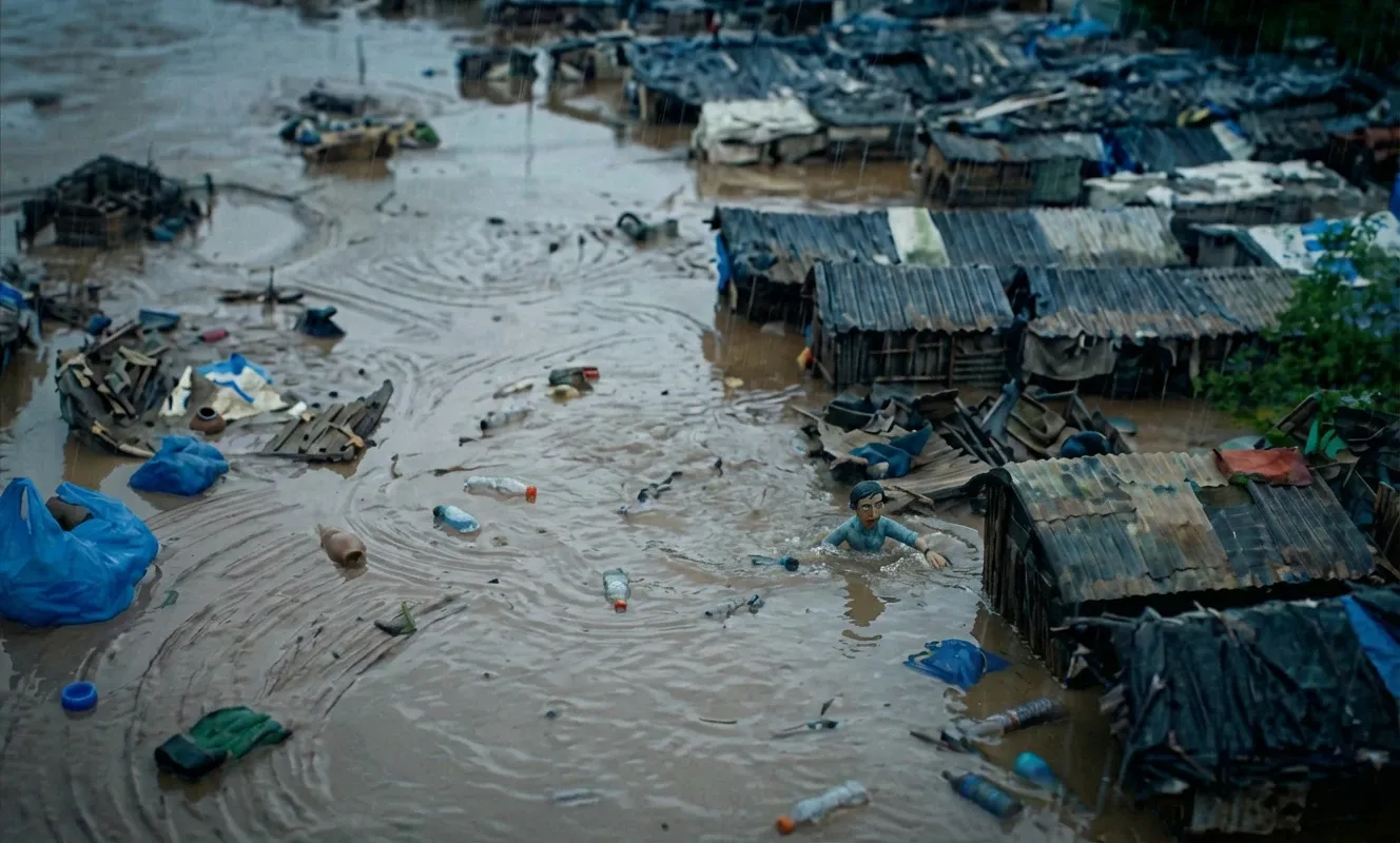 Mumbai drowns, its drains plugged solid with what he sold.
